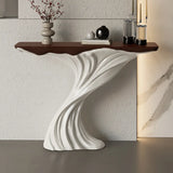 Artistic Rectangular Fiberglass Stump Base Console Table Image - 4
