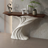 Artistic Rectangular Fiberglass Stump Base Console Table Image - 5