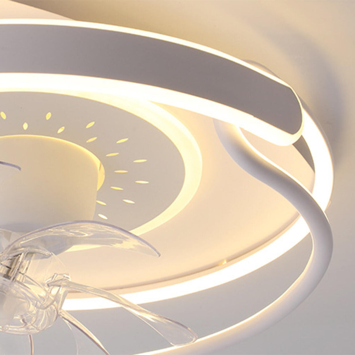 Artistic Ring White LED Ceiling Fan with Light Image - 13
