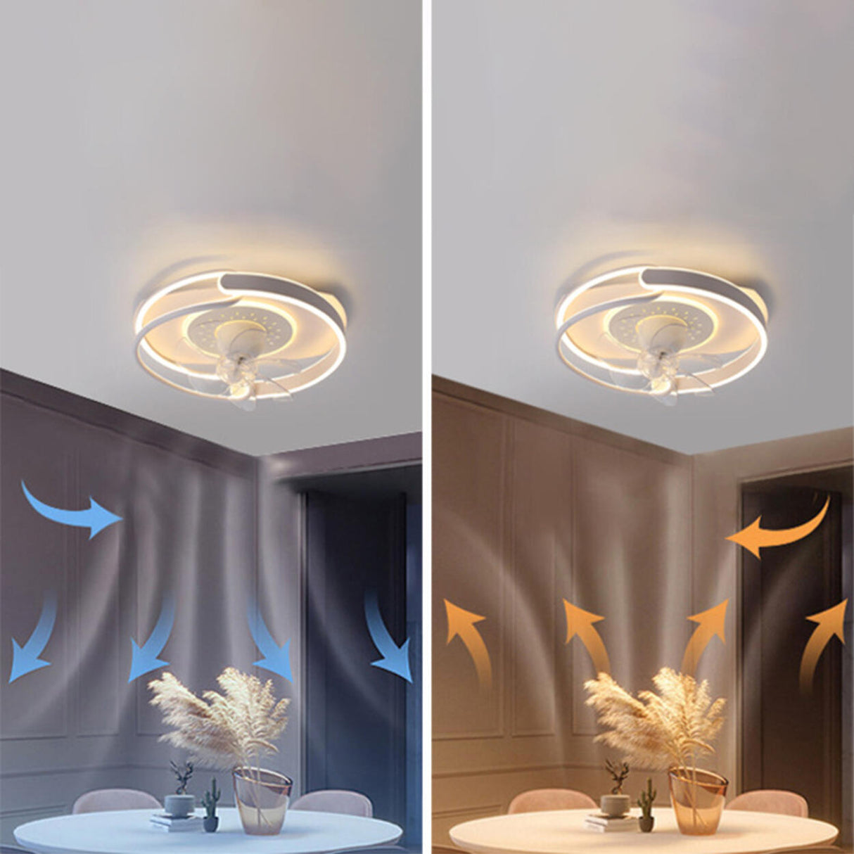 Artistic Ring White LED Ceiling Fan with Light Image - 16