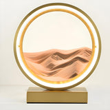 Artistic Round Landscape Painting Decorative Table Lamp Image - 10