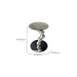 Artistic Round Marble Top Silver Ball Pedestal Side Table #size