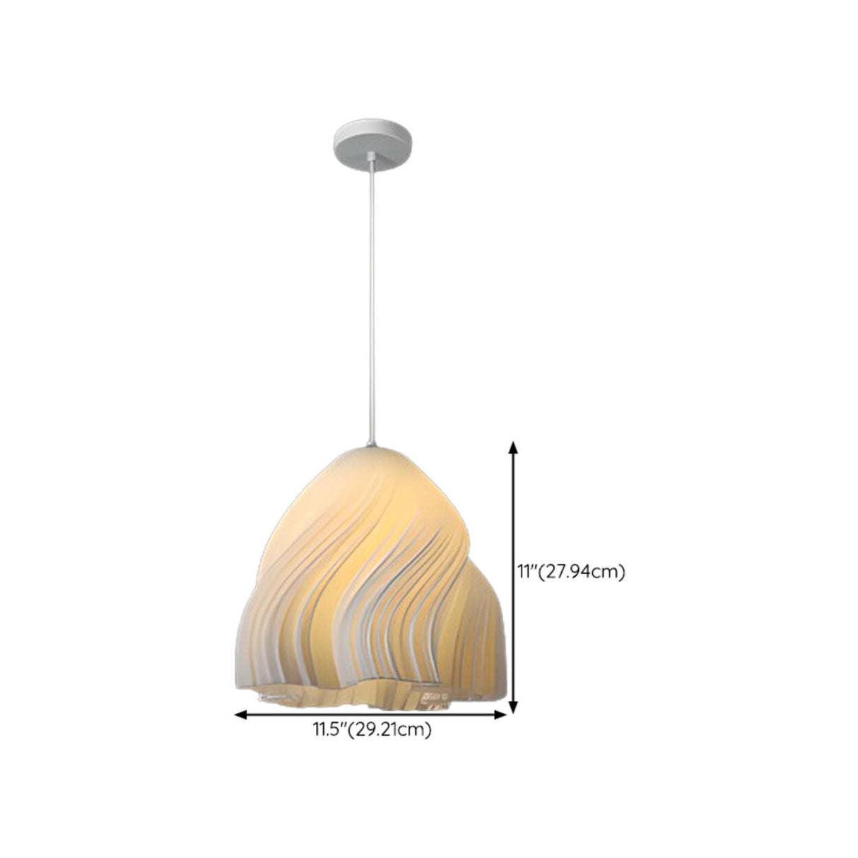 Artistic Sculpted White Pendant Light Flexible Length 