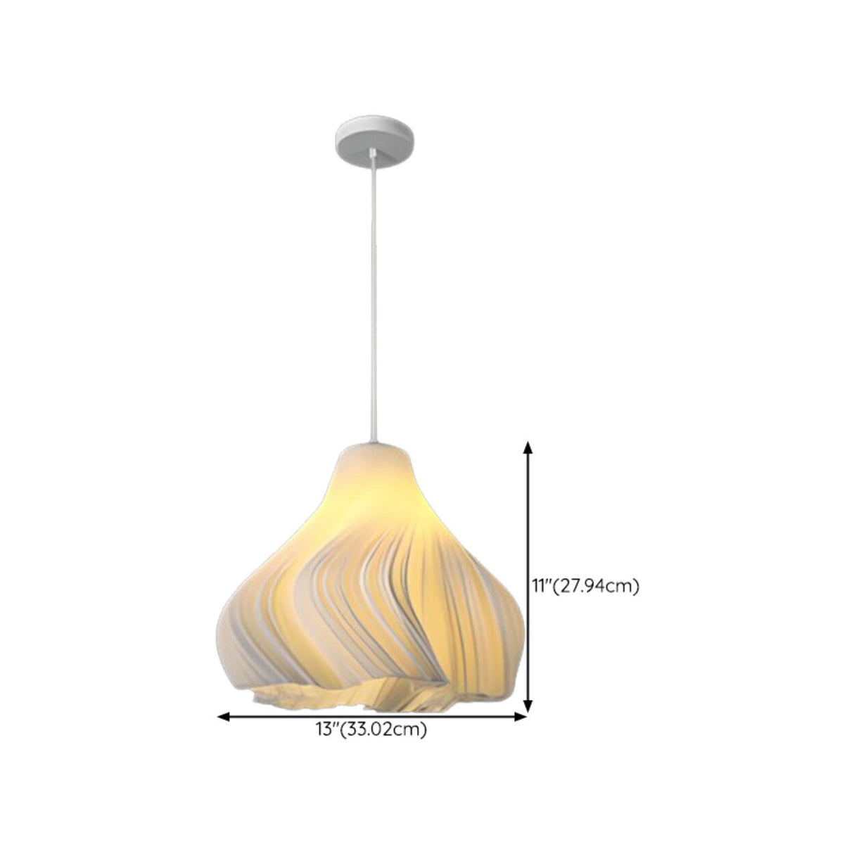 Artistic Sculpted White Pendant Light Flexible Length Image - 12