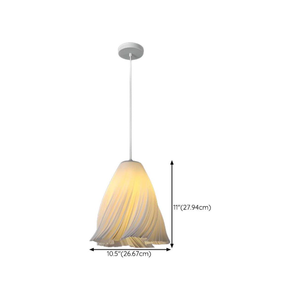 Artistic Sculpted White Pendant Light Flexible Length Image - 13