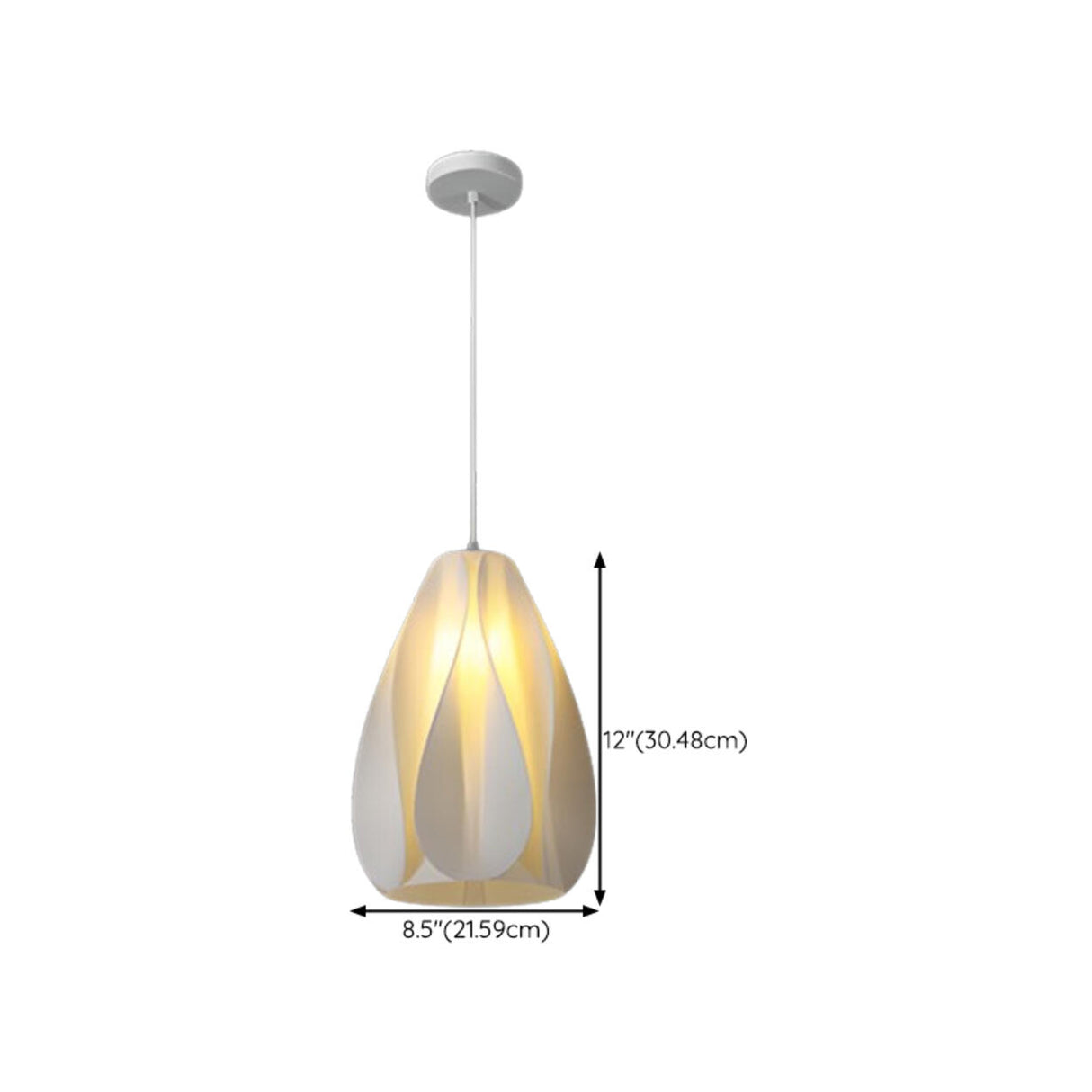 Artistic Sculpted White Pendant Light Flexible Length Image - 14