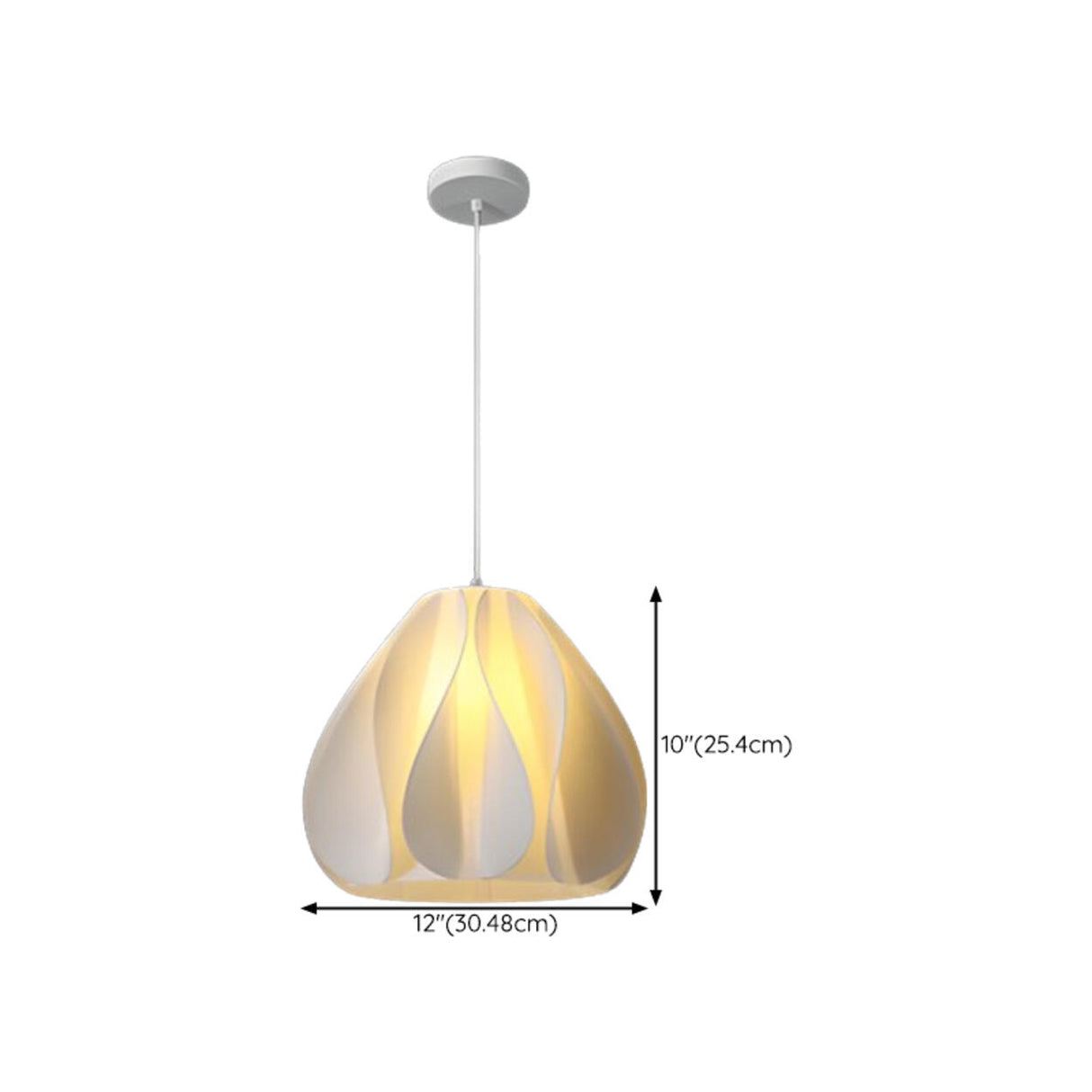 Artistic Sculpted White Pendant Light Flexible Length Image - 15