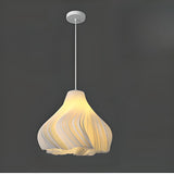 Artistic Sculpted White Pendant Light Flexible Length Image - 3