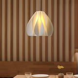 Artistic Sculpted White Pendant Light Flexible Length Image - 6