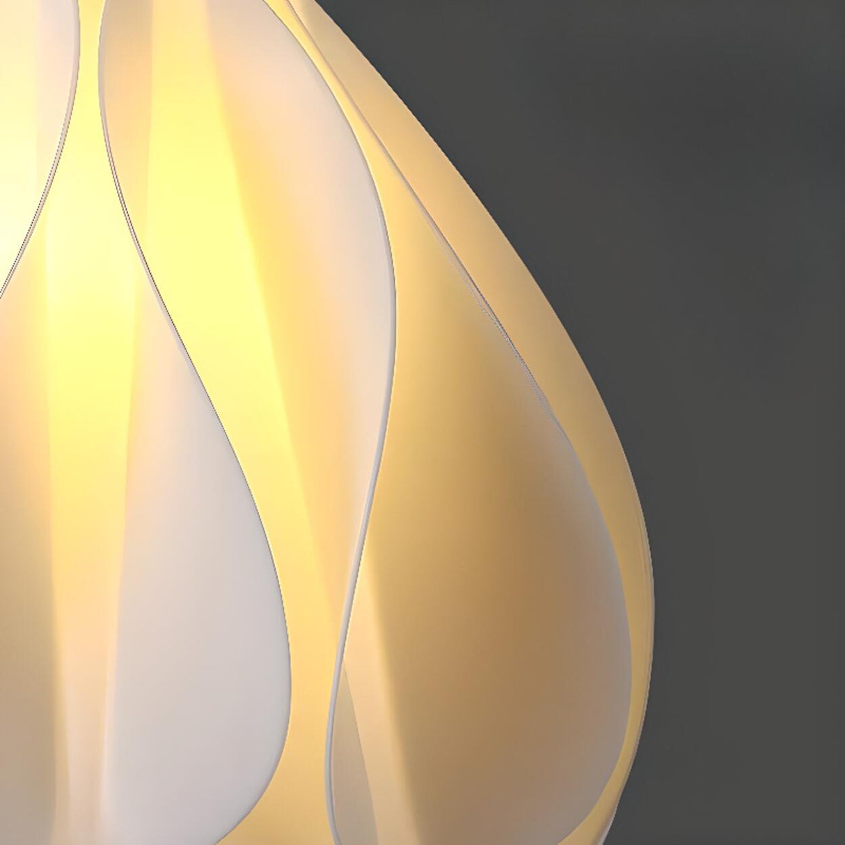 Artistic Sculpted White Pendant Light Flexible Length Image - 8
