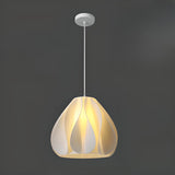 Artistic Sculpted White Pendant Light Flexible Length Image - 9