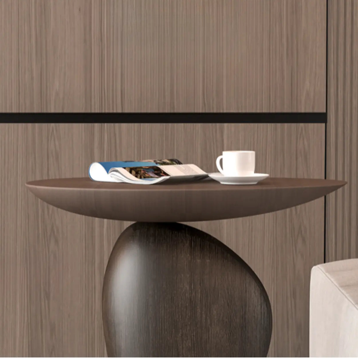 Artistic Sculptural Modern Abstract Base Oval Side Table Image - 12