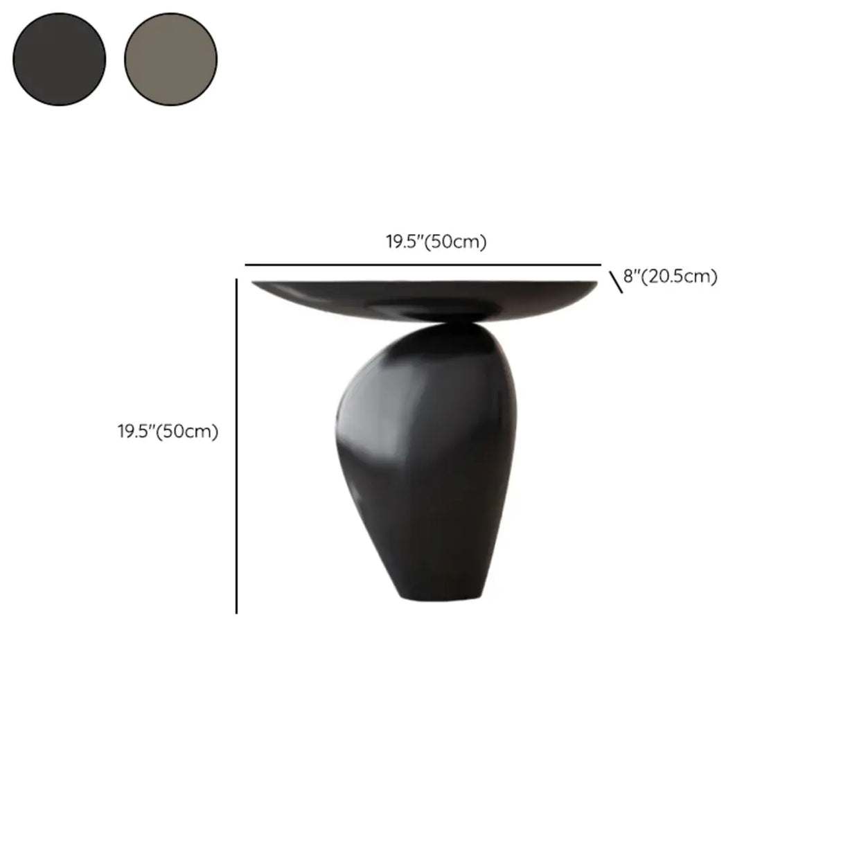 Artistic Sculptural Modern Abstract Base Oval Side Table 