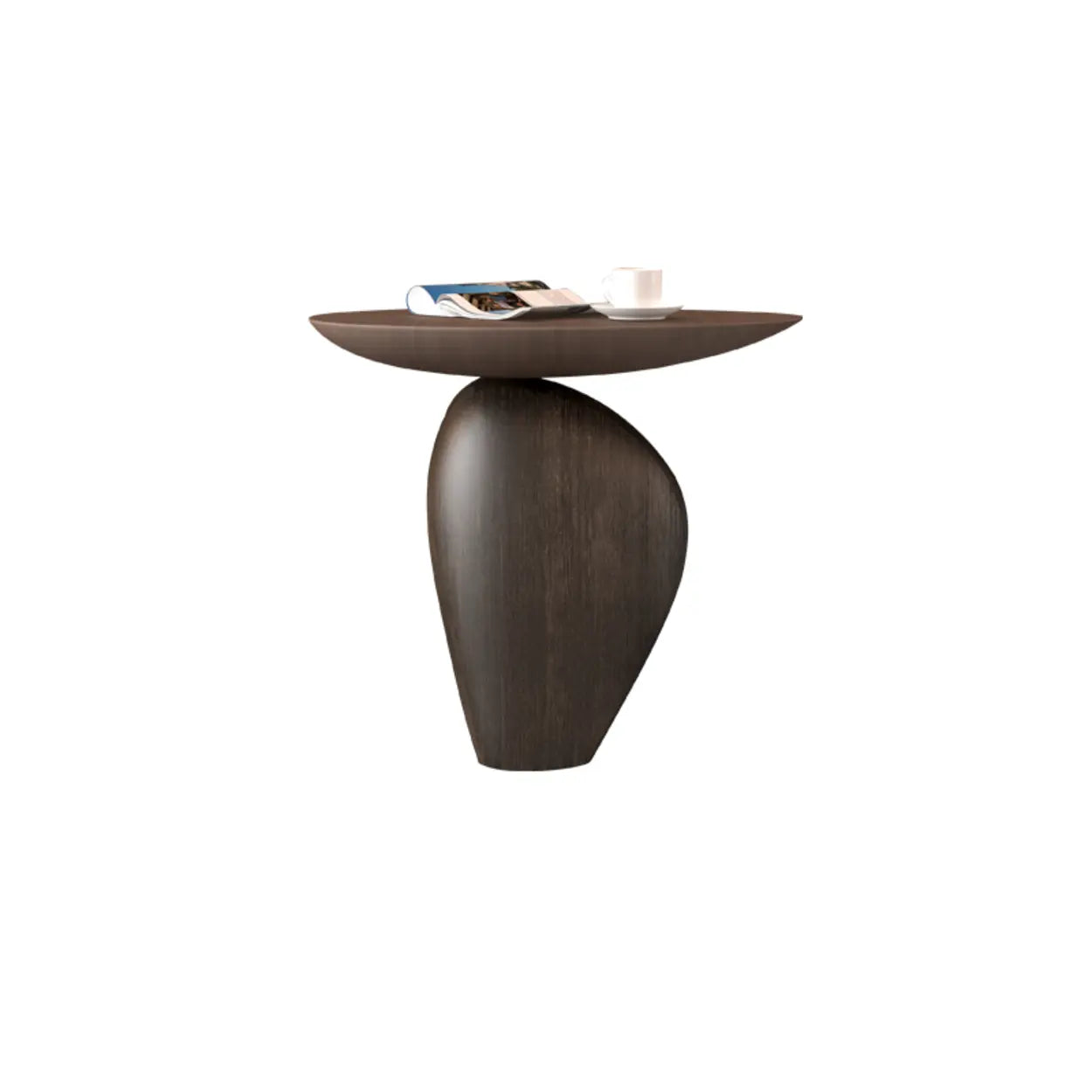 Artistic Sculptural Modern Abstract Base Oval Side Table Image - 3
