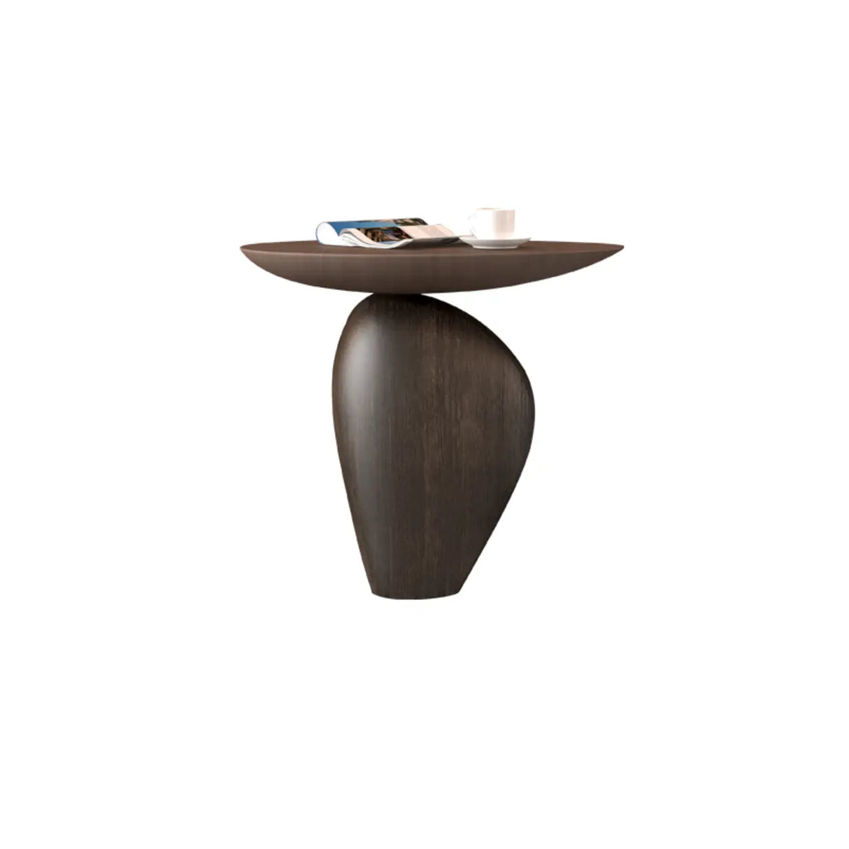 Artistic Sculptural Modern Abstract Base Oval Side Table Image - 3