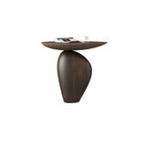 Artistic Sculptural Modern Abstract Base Oval Side Table Image - 3