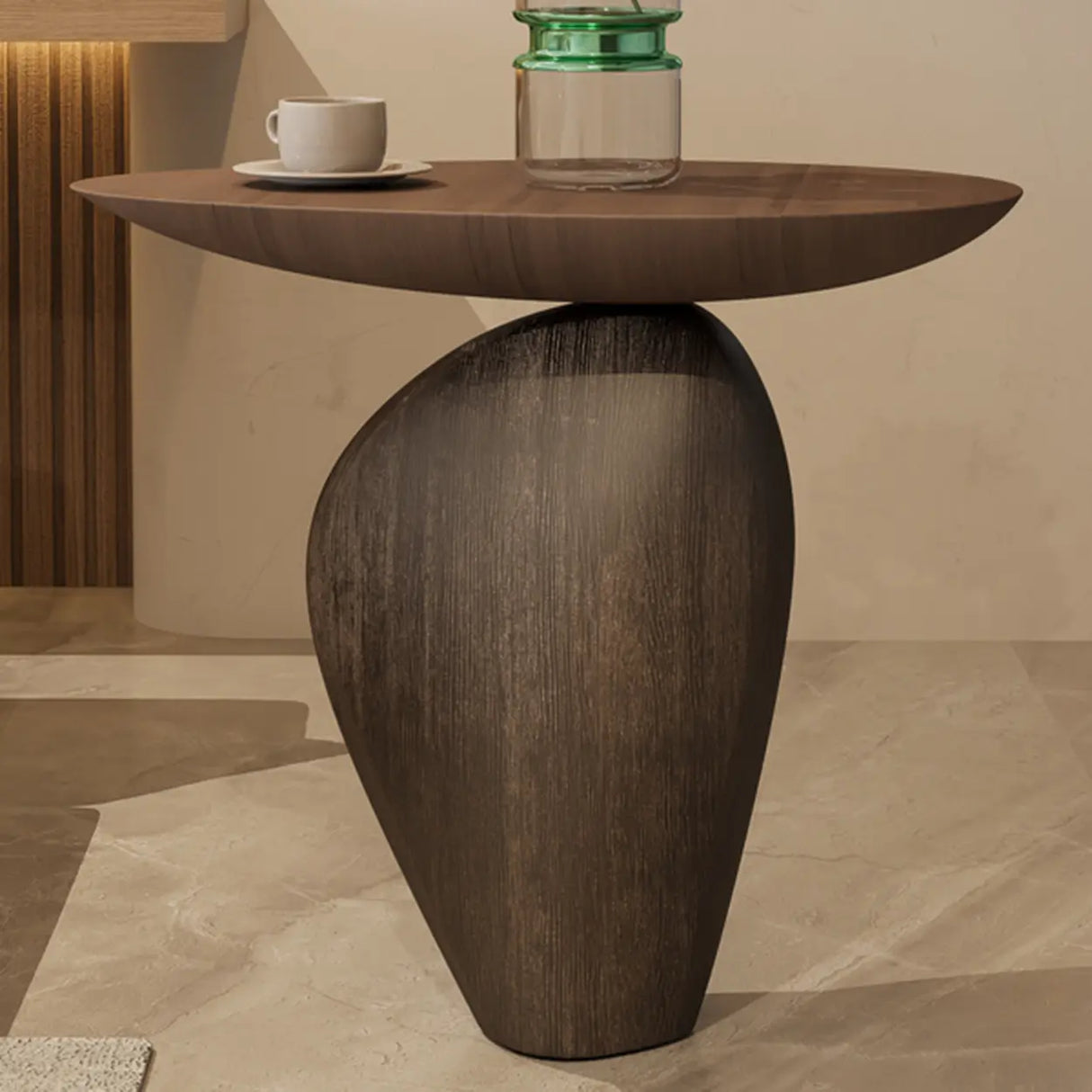 Artistic Sculptural Modern Abstract Base Oval Side Table Image - 8