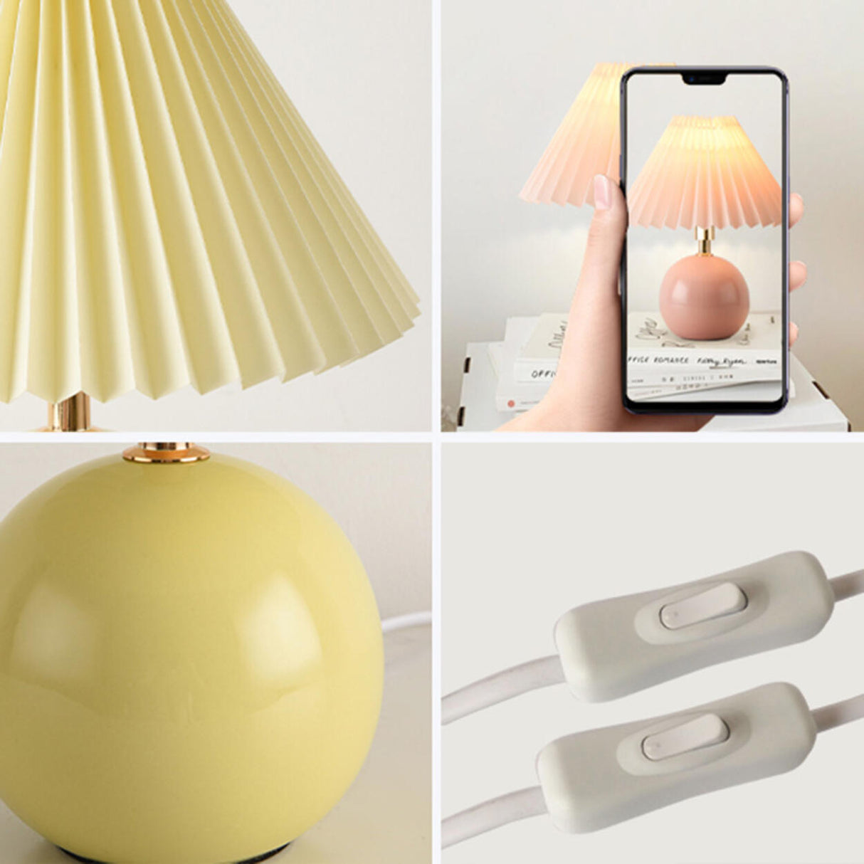 Artistic Spherical Ceramic Base Bedside Table Lamp Image - 6