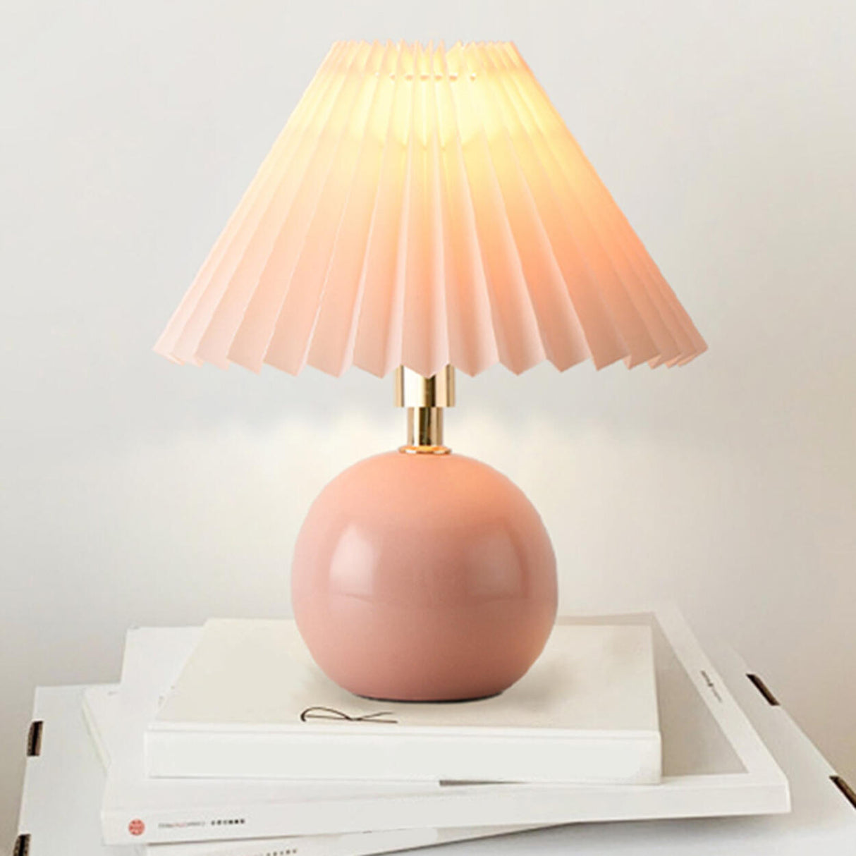 Artistic Spherical Ceramic Base Bedside Table Lamp Image - 8
