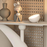 Artistic Stone White Abstract Base Narrow Console Table Image - 11
