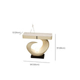 Artistic Stone White Abstract Base Narrow Console Table Image - 16
