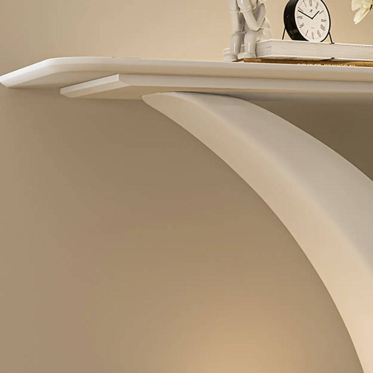 Artistic Stone White Abstract Base Narrow Console Table Image - 8