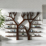 Artistic Tree Shape Open Etagere Wood Display Bookcase Image - 4
