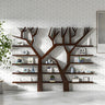 Artistic Tree Shape Open Etagere Wood Display Bookcase Image - 4