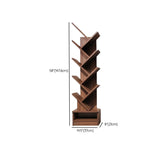 Artistic Tree Shape Wood Open Shelves Display Bookcase Image - 10