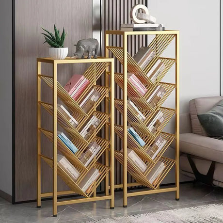 Artistic Tree Vertical Rectangular Open Metal Bookcase Image - 1