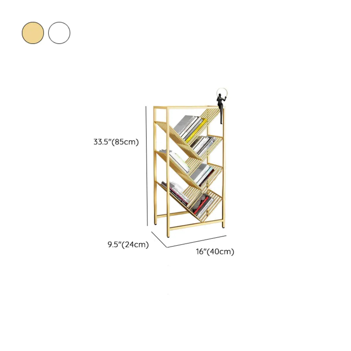Artistic Tree Vertical Rectangular Open Metal Bookcase 