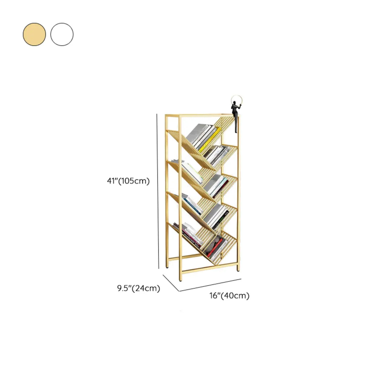 Artistic Tree Vertical Rectangular Open Metal Bookcase Image - 15
