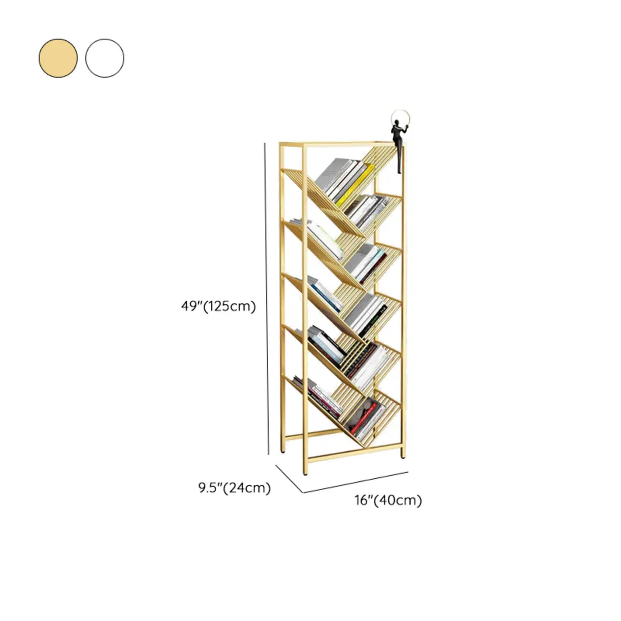 Artistic Tree Vertical Rectangular Open Metal Bookcase Image - 16
