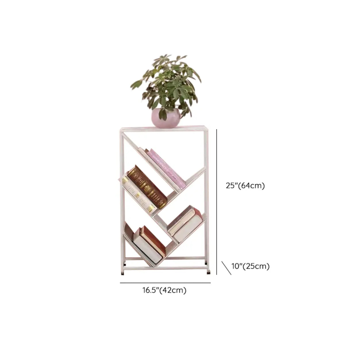 Artistic Tree Vertical Rectangular Open Metal Bookcase Image - 17