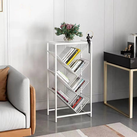 Artistic Tree Vertical Rectangular Open Metal Bookcase Image - 8