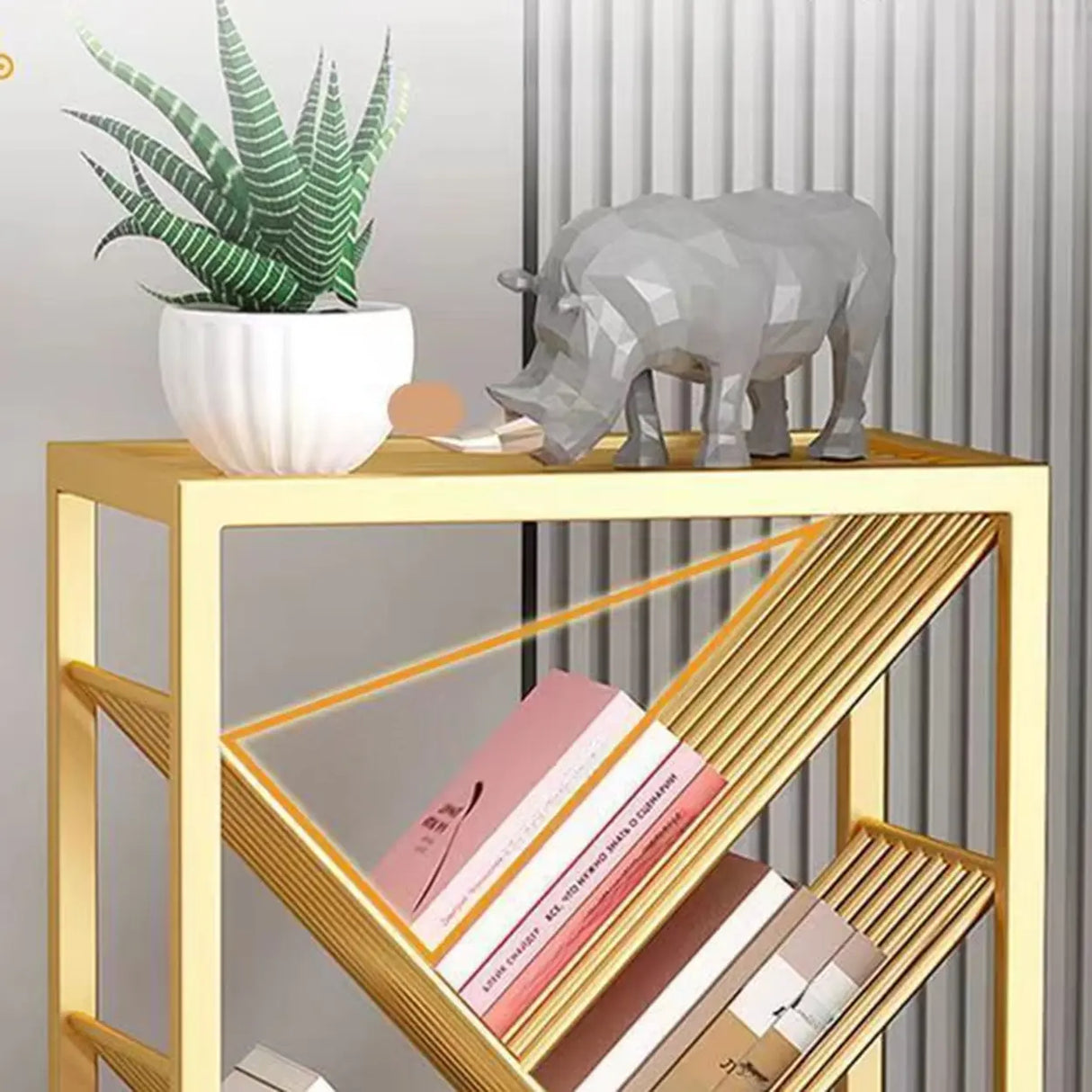 Artistic Tree Vertical Rectangular Open Metal Bookcase Image - 3