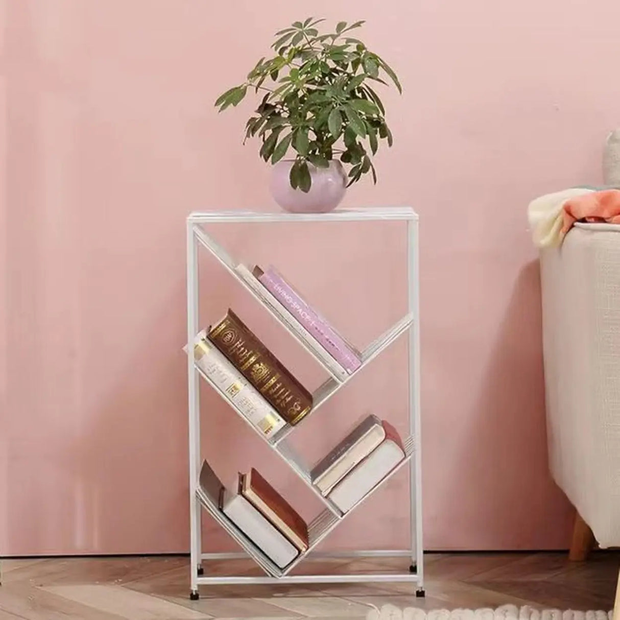 Artistic Tree Vertical Rectangular Open Metal Bookcase Image - 7