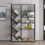 Artistic Vertical Geometric Open Etagere Large Bookshelf Image - 12