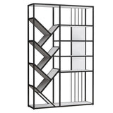 Artistic Vertical Geometric Open Etagere Large Bookshelf Image - 5
