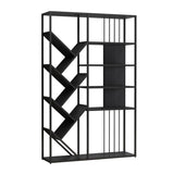 Artistic Vertical Geometric Open Etagere Large Bookshelf Image - 9