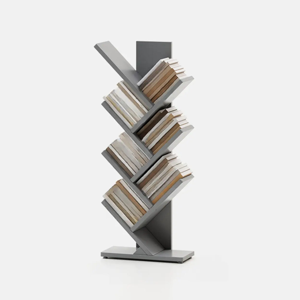 Artistic Vertical Rubberwood Branch Bookcase Black Image - 12