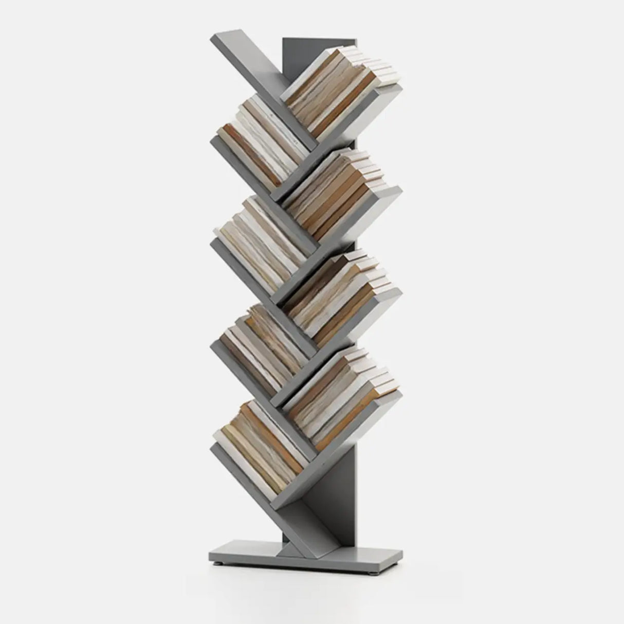 Artistic Vertical Rubberwood Branch Bookcase Black Image - 13