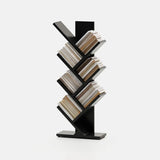 Artistic Vertical Rubberwood Branch Bookcase Black Image - 3
