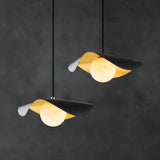 Artistic Wave Black Leaf  Dining Room Alabaster Pendant Light Image - 4