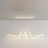 Artistic Wavy Adjustable Metal Island Ceiling Light Image - 2