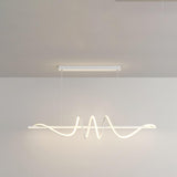 Artistic Wavy Adjustable Metal Island Ceiling Light Image - 5