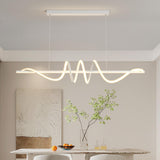 Artistic Wavy Adjustable Metal Island Ceiling Light Image - 8