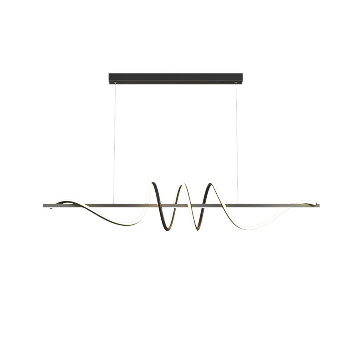 Artistic Wavy Adjustable Metal Island Ceiling Light Image - 9