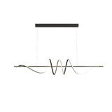 Artistic Wavy Adjustable Metal Island Ceiling Light Image - 9
