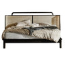 Ash Wood Walnut King Wingback Bed with Headboard and Legs Image - 5